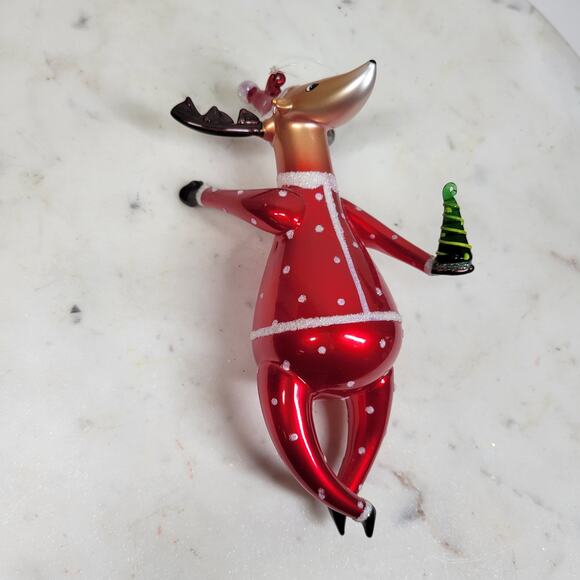 Vtg Lefton Reindeer Figurine Japan Hand Painted Gold Accents Christmas Decor - Picture 2 of 14